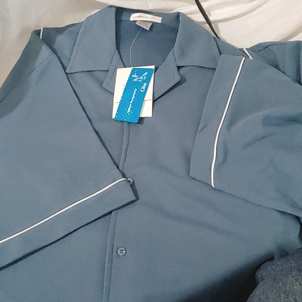 Nice button up newport blue/white 4XL